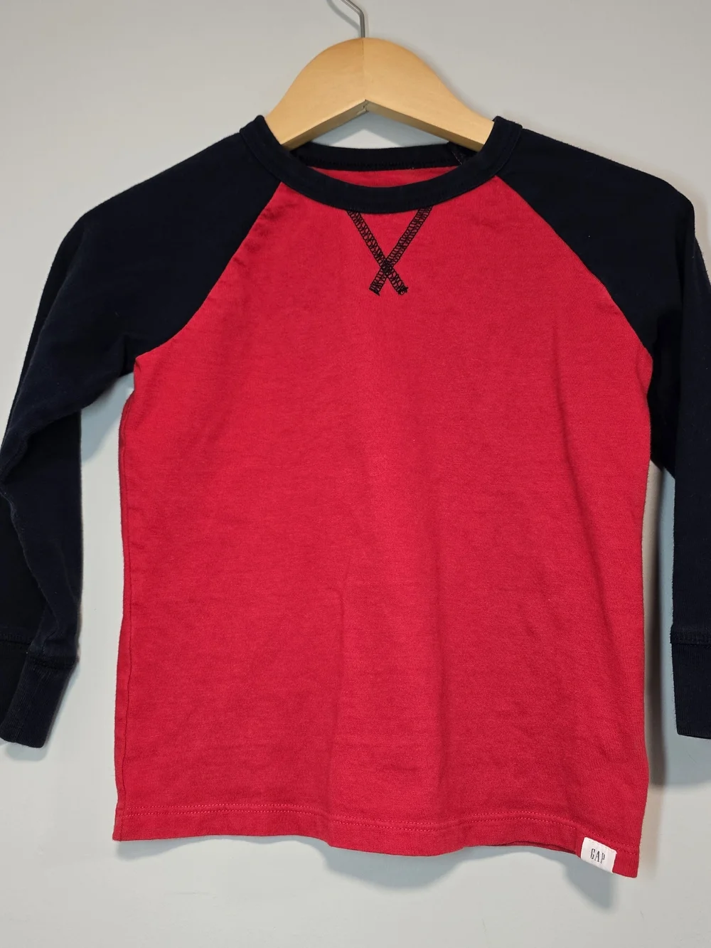 GAP Kids Red & Navy Long-Sleeve Raglan Shirt